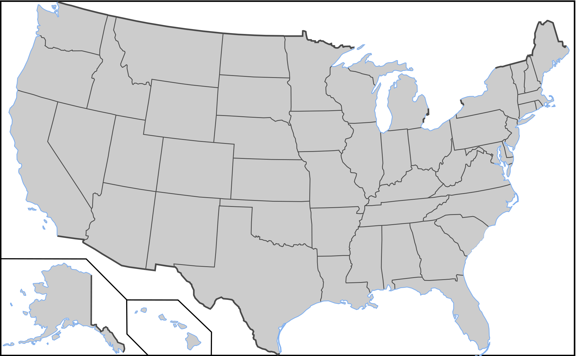 Fileblank Us Map With Borderssvg Wikimedia Commons - United States In Winter Transparent PNG - 2000x1237 - Free Download on - Transparent PNG Free Download