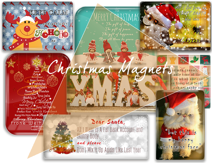 Christmas Magnets - Assorted Christmas And Winter Themed Refrigerator Magnets Transparent PNG - 700x540 - Free Download on - Transparent PNG Free Download