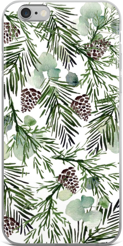 Christmas Tree Leaves Phone Case - Winter Watercolor Phone Background Transparent PNG - 1000x1000 - Free Download on - Transparent PNG Free Download