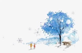 Winter Trees Watercolor Clipart Transparent PNG - 999x690 - Free Download on - Transparent PNG Free Download