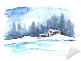 Watercolor Winter Pattern - Kar Resmi Manzara Suluboya Transparent PNG - 400x400 - Free Download on - Transparent PNG Free Download