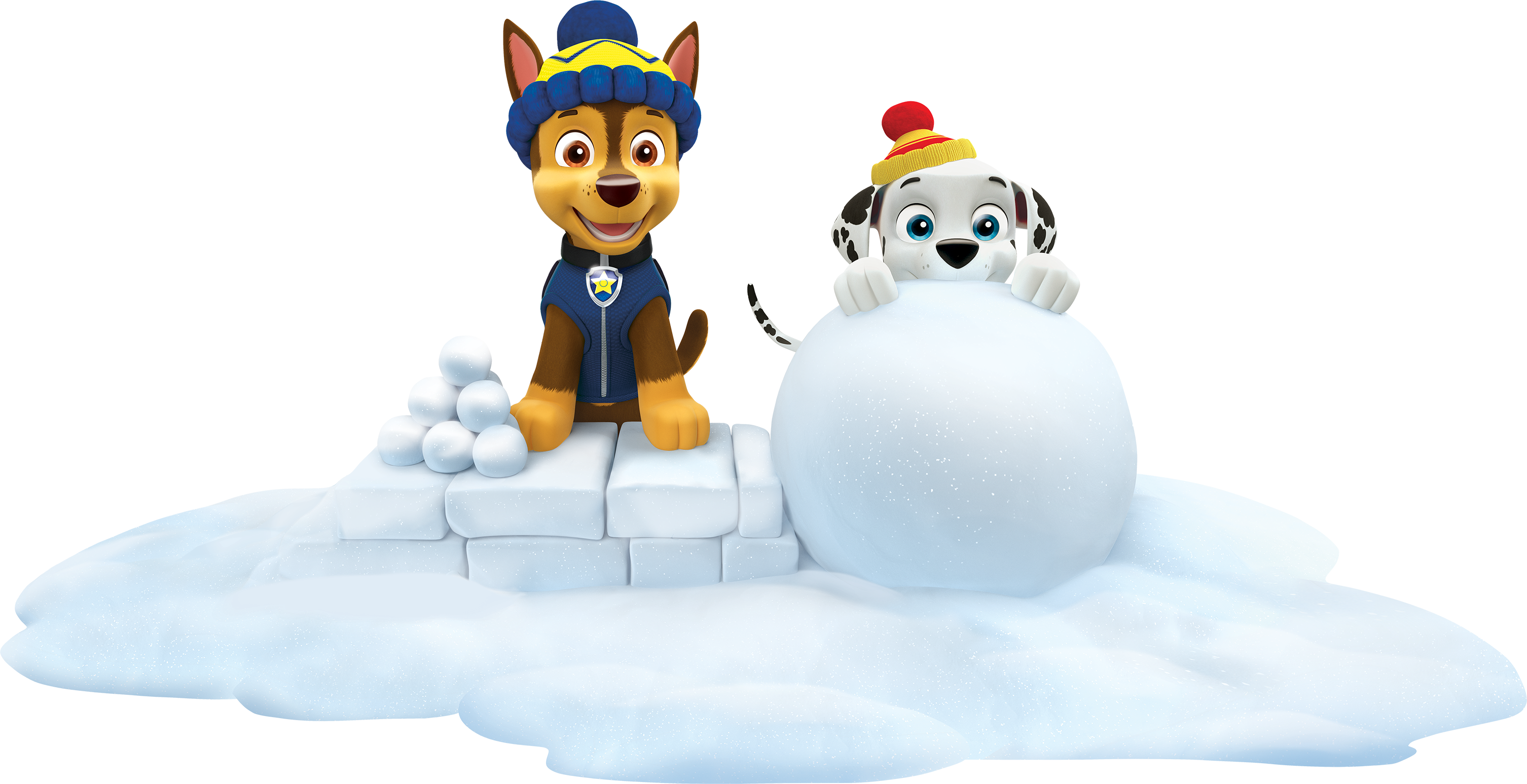 Paw Patrol Marshall And Chase Winter Snow - Cartoon Transparent PNG - 3012x1547 - Free Download on - Transparent PNG Free Download
