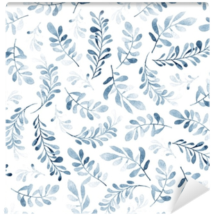 Watercolor Seamless Pattern Of Blue Branches Isolated - Moof Floral Paper Wrapping Transparent PNG - 400x400 - Free Download on - Transparent PNG Free Download