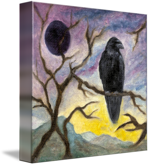 "winter Moon Raven" By F - F. T. Mckinstry Transparent PNG - 589x650 - Free Download on - Transparent PNG Free Download