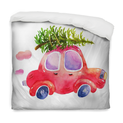 Watercolor Winter Retro Car With Christmas Tree Illustrations - Christmas Tree On Car Drawing Transparent PNG - 400x400 - Free Download on - Transparent PNG Free Download