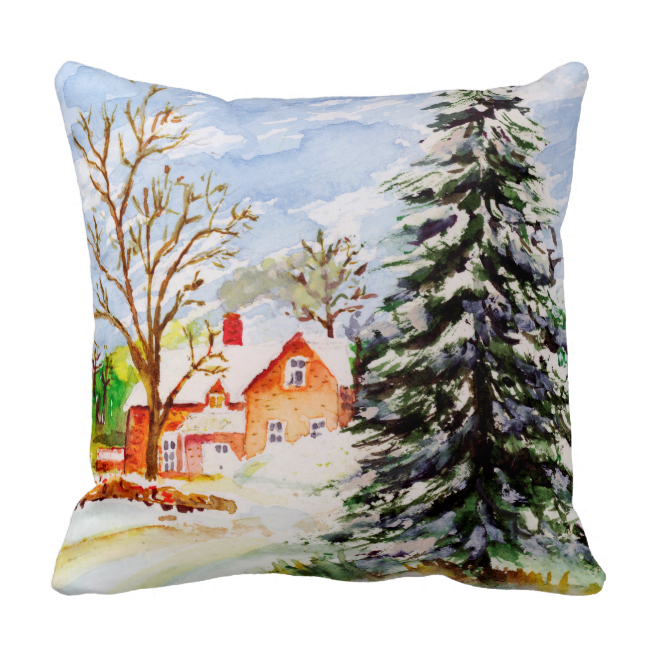“home For Christmas” Snowy Winter Scene Watercolor - Home For Christmas Transparent PNG - 650x650 - Free Download on - Transparent PNG Free Download