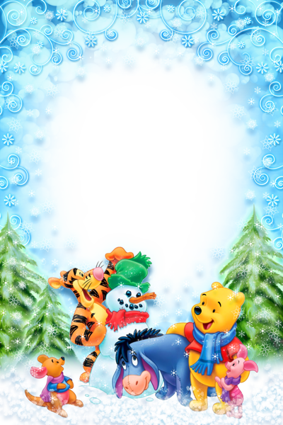 Christmas Kids Winter Photo Frame With Winnie The Pooh - Winnie The Pooh Christmas Background Transparent PNG - 400x600 - Free Download on - Transparent PNG Free Download