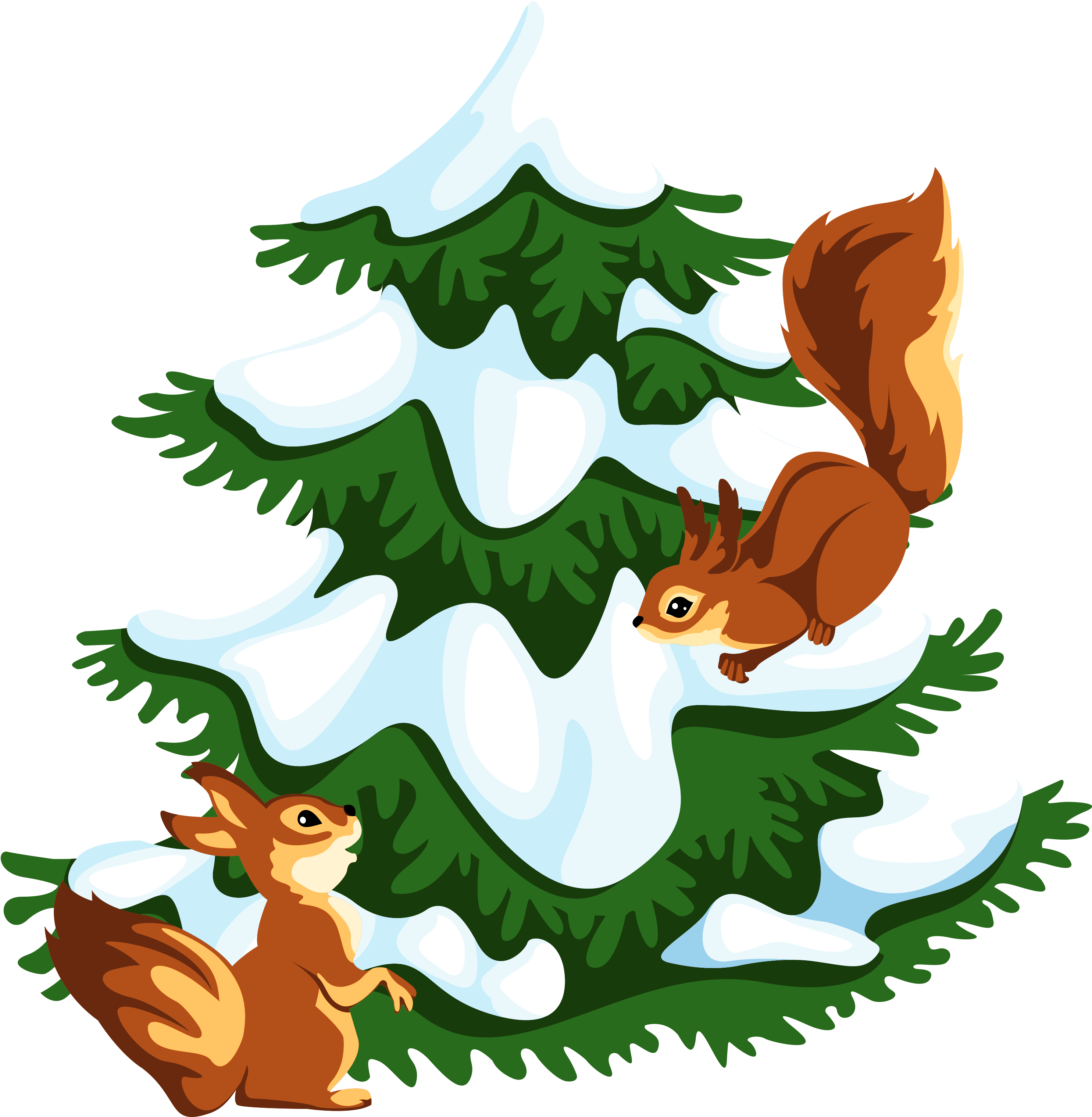 Transparent Snowy Tree With Squirrels Png Clipart - Схема Вышивки Крестом Кошелек Transparent PNG - 3120x3129 - Free Download on - Transparent PNG Free Download