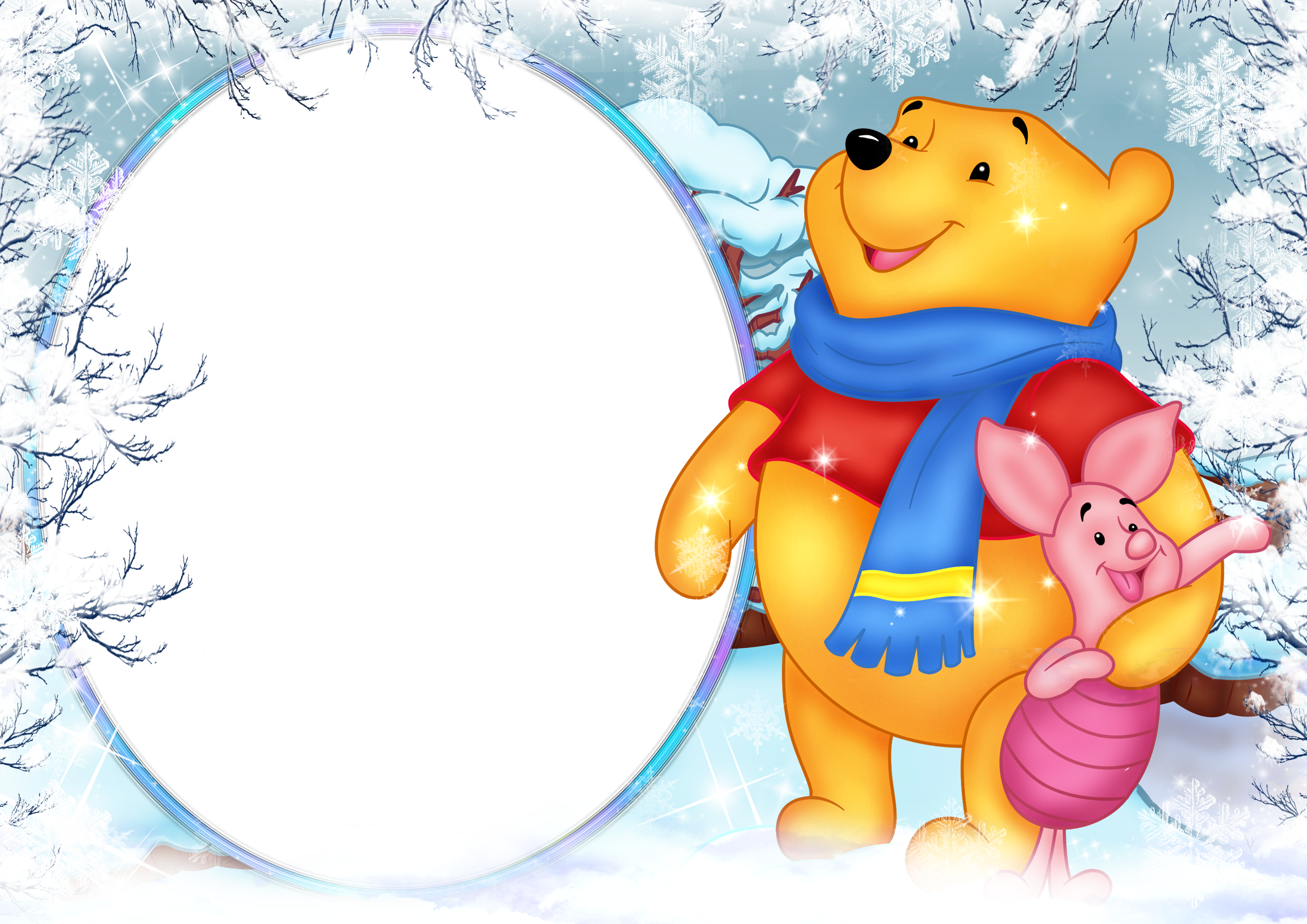 Winter Holiday Png Photo Frame Gallery View - Frame Winnie The Pooh Png Transparent PNG - 3500x2474 - Free Download on - Transparent PNG Free Download