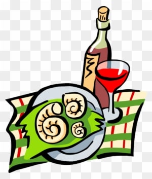 Vector Illustration Of Fine Dining Cuisine With Bottle - Dinner Cartoon - Free Transparent PNG Clipart Images Download. - Dinner Transparent PNG Free Download