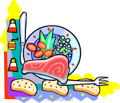 Supper Time With Salmon Royalty Free Vector Clip Art - Dinner Clip Art - Free Transparent PNG Clipart Images Download. - Transparent PNG Free Download