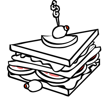Sandwich, Bread, Plum, Olives, Dinner - Sandwich Cartoon Black And White - Free Transparent PNG Clipart Images Download. - Transparent PNG Free Download