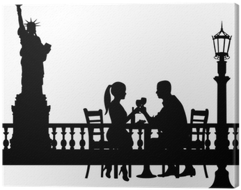 Romantic Couple In New York Have A Dinner Silhouette - Statue Of Liberty Silhouette - Free Transparent PNG Clipart Images Download. - Transparent PNG Free Download