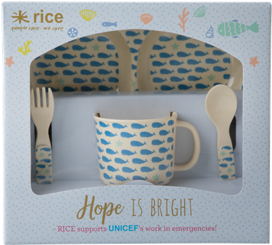 Rice Whales & Starfish Melamine Kids' Dinner Set - Cetacea - Free Transparent PNG Clipart Images Download. - Transparent PNG Free Download