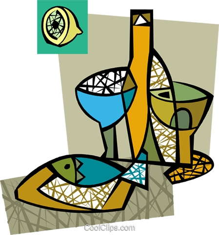 Seafood Dinner With Wine And Lemon Royalty Free Vector - Seafood Dinner With Wine And Lemon Royalty Free Vector - Free Transparent PNG Clipart Images Download. - Transparent PNG Free Download