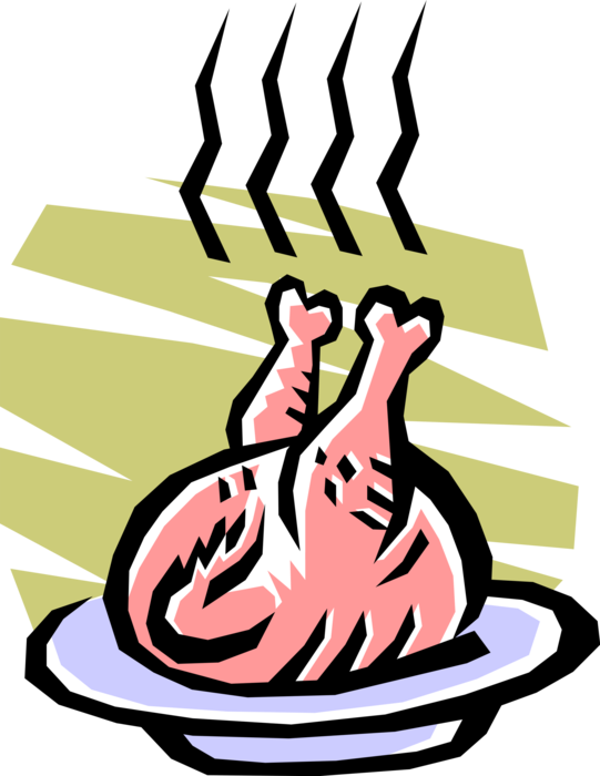 Vector Illustration Of Roast Chicken Or Turkey Poultry - Chicken Clipart - Free Transparent PNG Clipart Images Download. - Transparent PNG Free Download