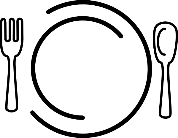 Dinner Plate Clip Art - Line Art - Free Transparent PNG Clipart Images Download. - Transparent PNG Free Download