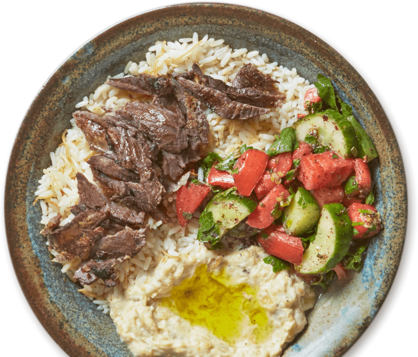 Cooked Rice In A White Plate Stock Photo - Mixed Shawarma With Vermicelli Rice - Free Transparent PNG Clipart Images Download. - Transparent PNG Free Download