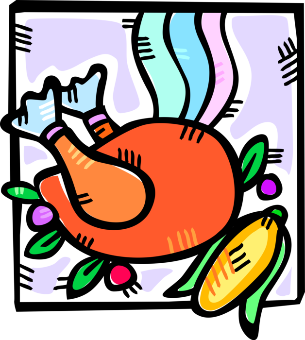 Vector Illustration Of American Thanksgiving Day Roast - Ear - Free Transparent PNG Clipart Images Download. - Transparent PNG Free Download