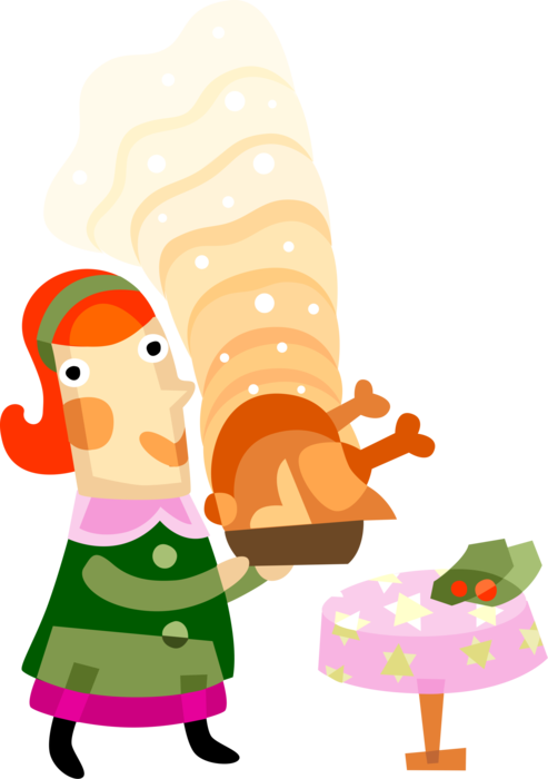 Mother Serves Roast Turkey - Clip Art - Free Transparent PNG Clipart Images Download. - Transparent PNG Free Download
