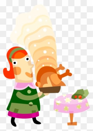 Mother Serves Roast Turkey - Clip Art - Free Transparent PNG Clipart Images Download. - Dinner Transparent PNG Free Download