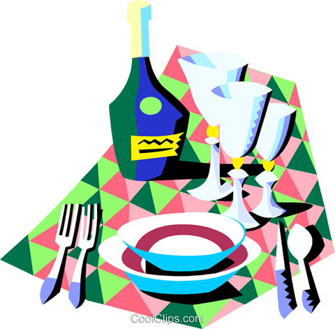Dinner Setting Royalty Free Vector Clip Art Illustration - Dinner Setting Royalty Free Vector Clip Art Illustration - Free Transparent PNG Clipart Images Download. - Transparent PNG Free Download