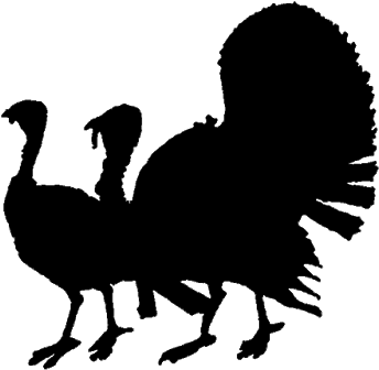 Turkey Dinner Black And White Clipart - Transparent Turkey Silhouette Png - Free Transparent PNG Clipart Images Download. - Transparent PNG Free Download