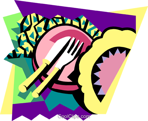 Dinner Setting Royalty Free Vector Clip Art Illustration - Illustration - Free Transparent PNG Clipart Images Download. - Transparent PNG Free Download