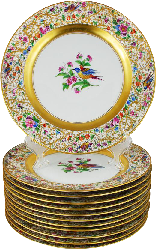 Dresden Ambrosius Lamm 12 Dinner Plates Set Birds Ornithological - Plate Transparent PNG - 829x829 - Free Download on - Transparent PNG Free Download