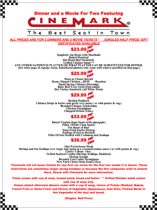 2 Dinners At Terry's And 2 Cinemark Tickets $23 - 喜 滿 客 Transparent PNG - 700x905 - Free Download on - Transparent PNG Free Download