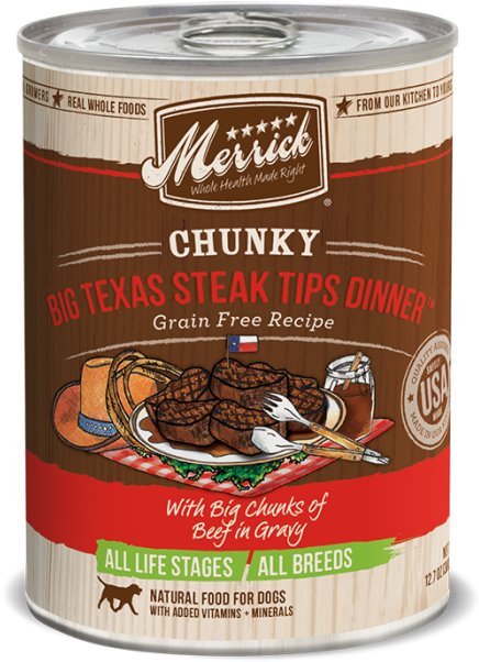 Merrick Grain Free Chucky Big Texas Steak Tips Dinner - Merrick Canned Dog Food Transparent PNG - 700x700 - Free Download on - Transparent PNG Free Download