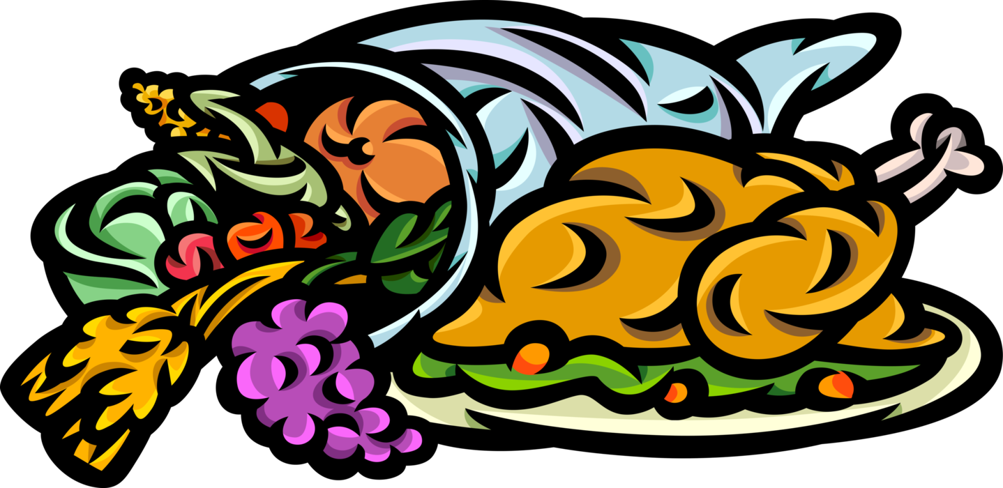 Thanksgiving Turkey Dinner With Cornucopia - Thanksgiving Transparent PNG - 1438x700 - Free Download on - Transparent PNG Free Download