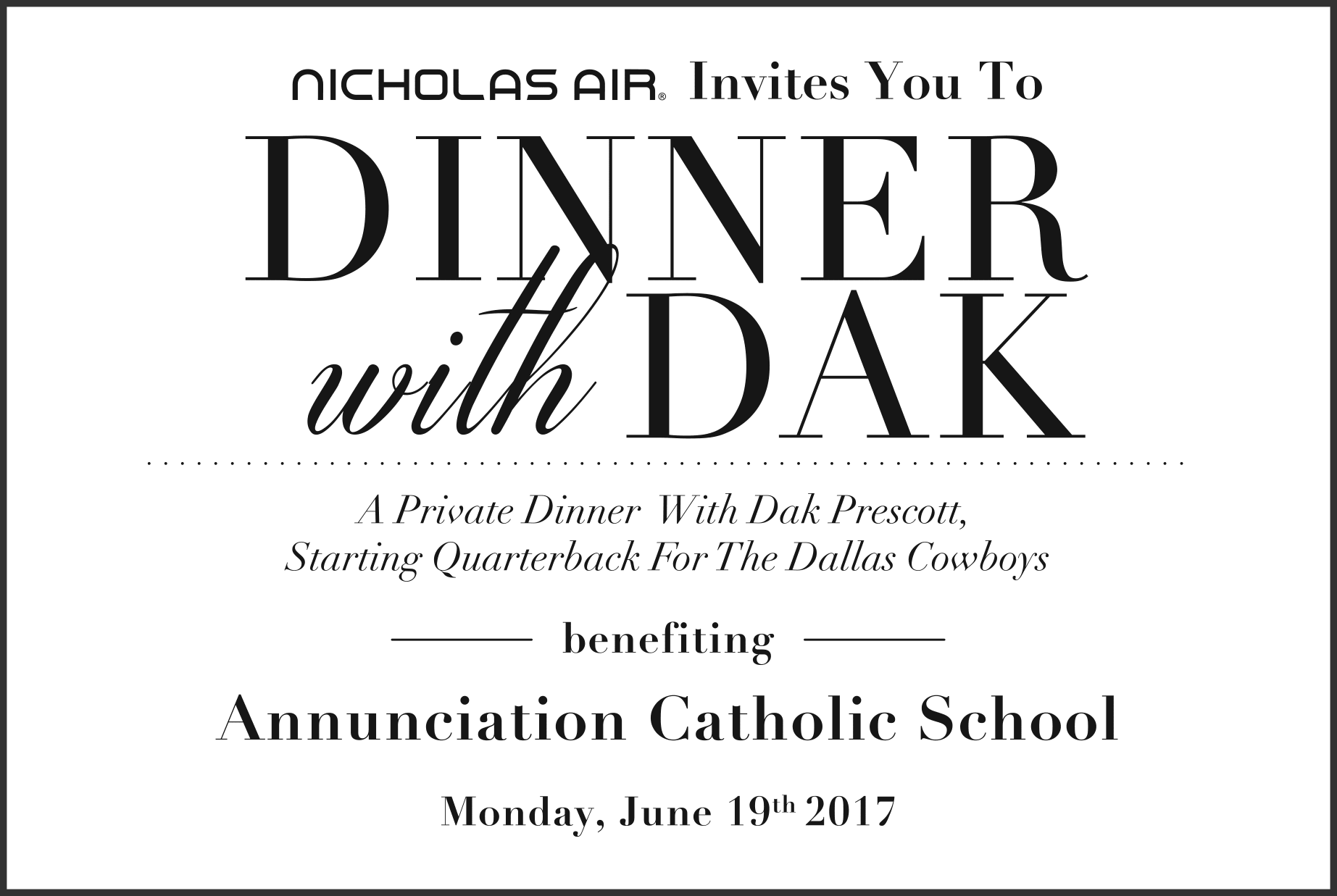Invitation For A Charity Dinner With Dak Prescott Benefiting - Gore Vidal Burr Transparent PNG - 1845x1237 - Free Download on - Transparent PNG Free Download