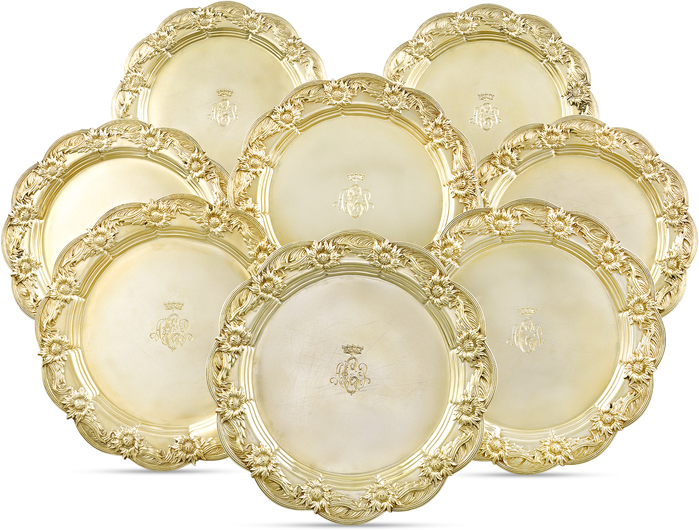 Chrysanthemum Silver-gilt Dinner Plates By Tiffany - Plate Transparent PNG - 2500x2000 - Free Download on - Transparent PNG Free Download