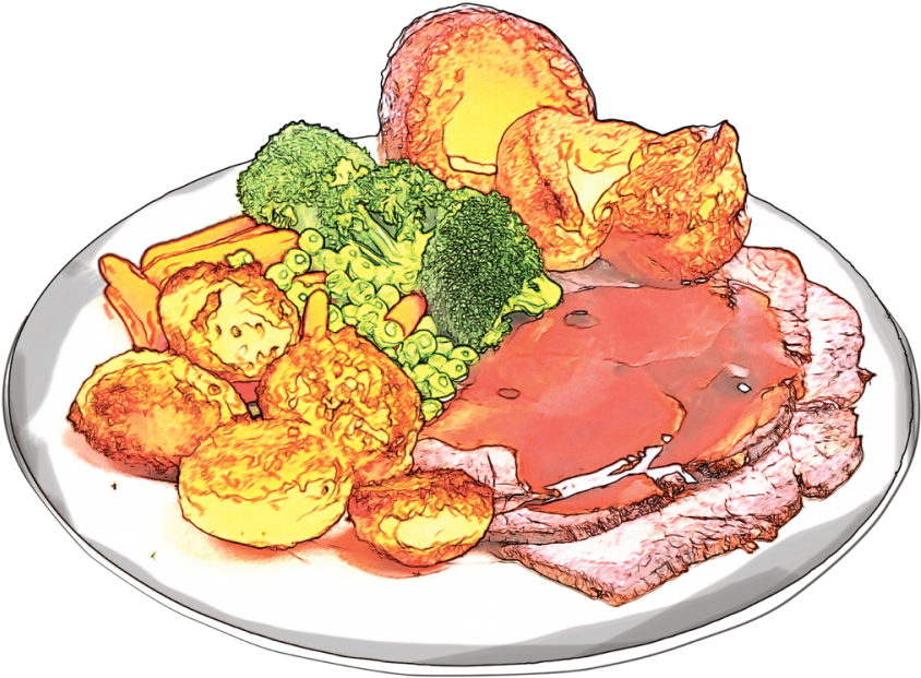 Enjoy A Lovely Roast Dinner Together With Different - Sunday Lunch Clipart Transparent PNG - 1000x661 - Free Download on - Transparent PNG Free Download