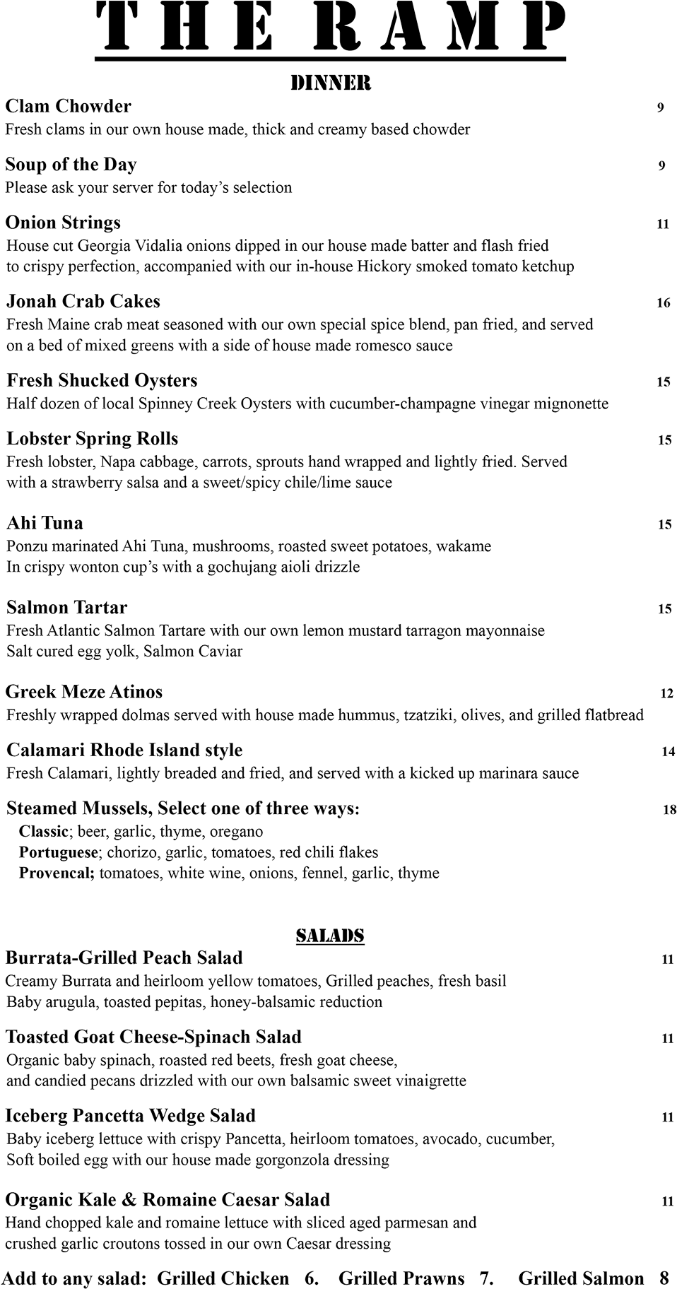 Kennebunkport Restaurant Dinner Menu - Ramp Bar & Grill Transparent PNG - 1000x1904 - Free Download on - Transparent PNG Free Download