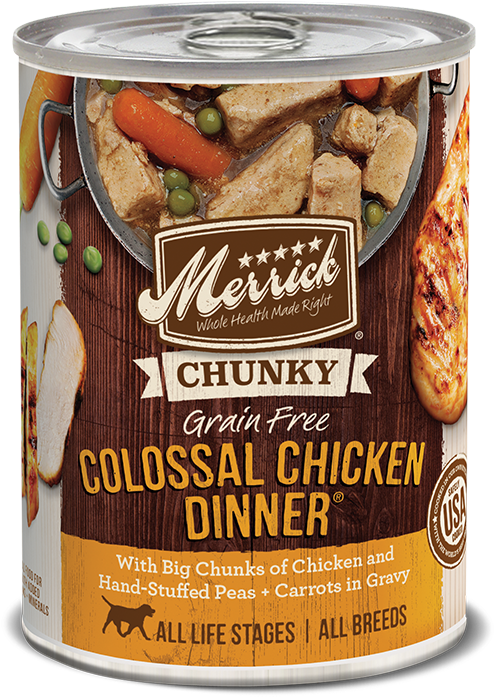 Chunky Grain Free Colossal Chicken Dinner In Gravy - Merrick Transparent PNG - 650x748 - Free Download on - Transparent PNG Free Download