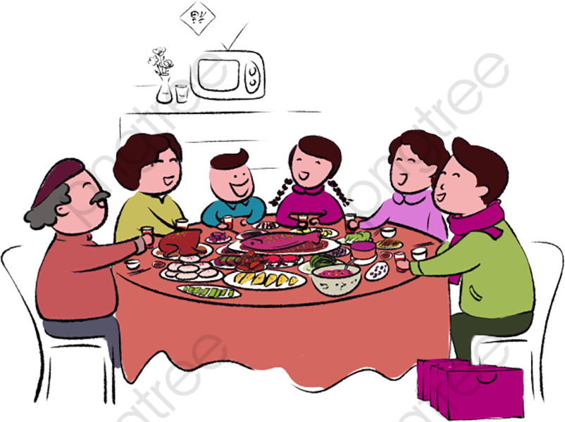 Transparent Business Clipart Png - Chinese Reunion Dinner Vector Free, Png Download - Dinner Transparent PNG Free Download