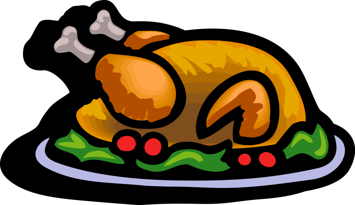 Vector Illustration Of Traditional Thanksgiving And - Thanksgiving Turkey Dinner Clipart, HD Png Download - Transparent PNG Free Download