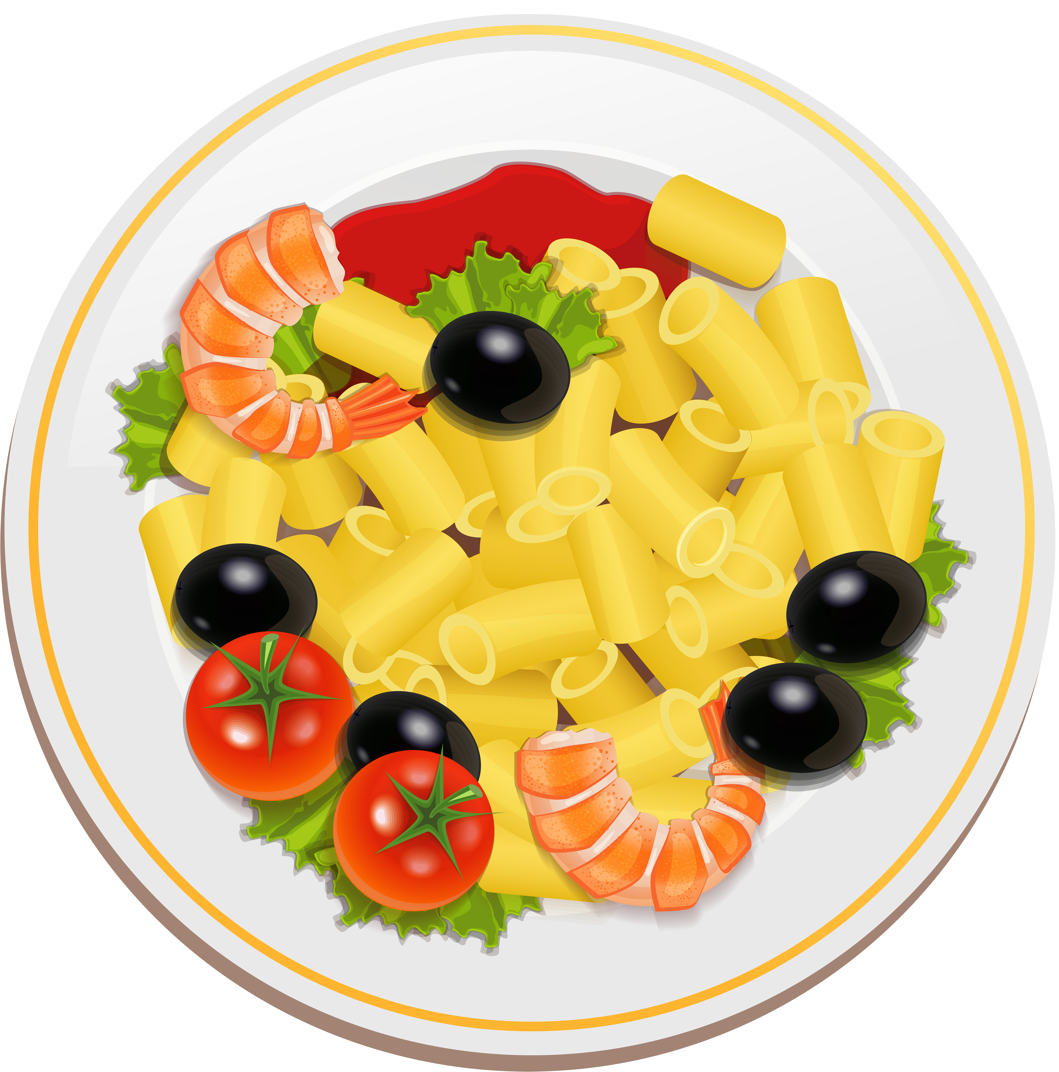 Pasta With Shrimps Png Clipart - Macaroni Clipart, Transparent - Transparent PNG Free Download