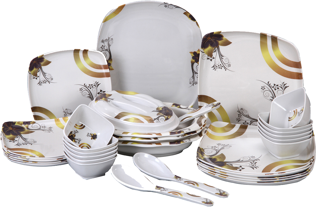 Crockery Dinner Set 34 Pcs - Transparent Dinner Set Png, Png Download - Transparent PNG Free Download
