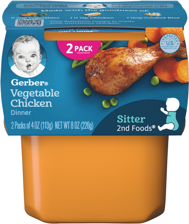 2nd Foods Vegetable Chicken Dinner - Gerber Baby Food, HD Png Download - Transparent PNG Free Download