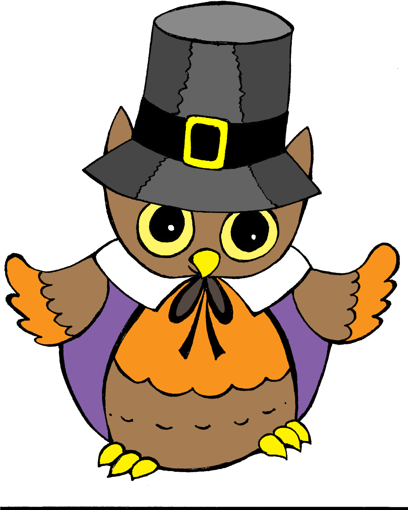 Hd Pilgrim Owl Thanksgiving - Thanksgiving Clipart, HD Png Download - Dinner Transparent PNG Free Download
