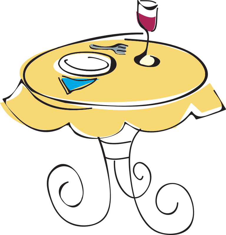 Cafe Table - Fancy Dinner Meals Clip Art, HD Png Download - Transparent PNG Free Download