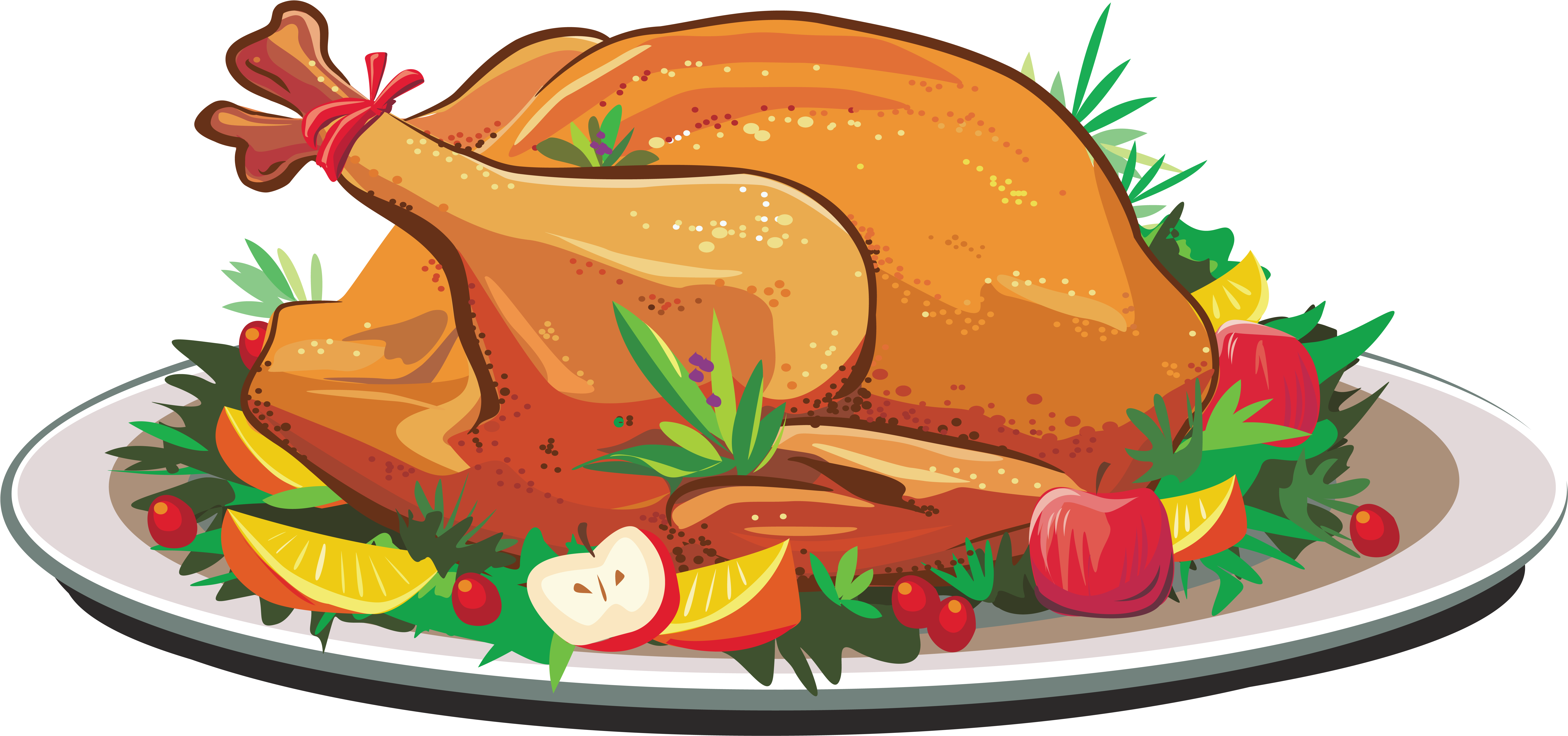 Pig Roast Turkey Meat Roasting Clip Art - Cooked Turkey Clipart, HD Png Download - Dinner Transparent PNG Free Download