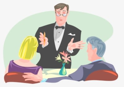 Vector Illustration Of Waiter Describing Dinner Specials - Solve Percent Equations, HD Png Download - Dinner Transparent PNG Free Download