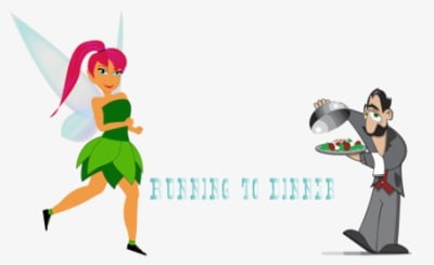 Running To Dinner - Cartoon, HD Png Download - Dinner Transparent PNG Free Download