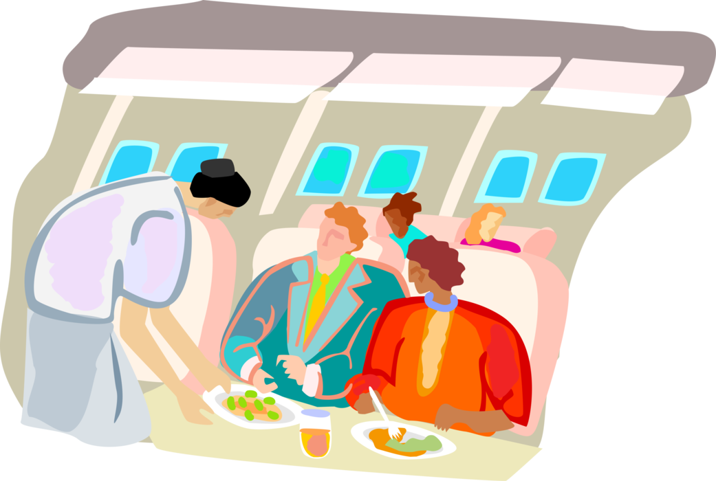 Vector Illustration Of Airline Hostess Stewardess Serves - Food Services Categories Cruises, HD Png Download - Transparent PNG Free Download