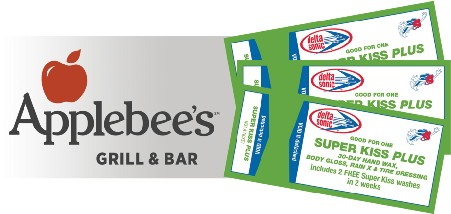 3 Super Kiss Plus Washes And Free Dinner At Applebees - Applebees, HD Png Download - Transparent PNG Free Download