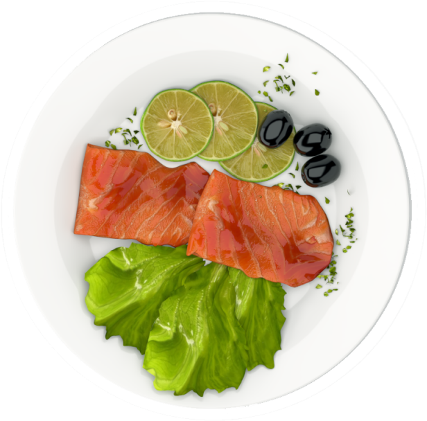 3d Realistic Food Fish Dish For Dinner 3 Top View, - Plato De Comida Desde Arriba Png, Transparent - Transparent PNG Free Download